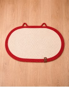 Resim Naspar %100 Organik Jut İp Dikişli Kedi Tırmalama Matı | Doğal, Sökülmez, Evcil Hayvan Dostu (50x30 cm) 