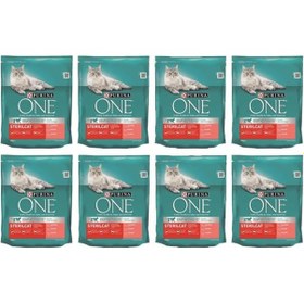 Resim Purina One Somonlu Kısırlaştırılmış Yetişkin Kedi Maması 8 x 800 G 