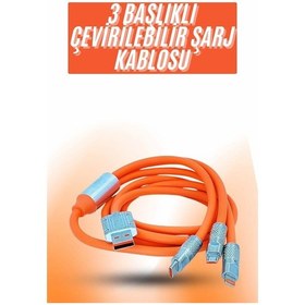 Resim Hnrlıshp Çoklu Şarj Kablosu Usb Type-c İos Uyumlu 120w Hızlı Şarj Kablosu 