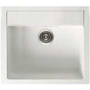 Resim Gradde Beyaz Tek Göz Damlalıksız Granit Eviye 43 x 37 CM 