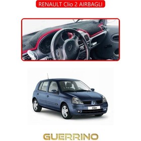 Resim Renault Clio 2 Aırbaglıtorpido Koruma Halısı Kırmızı Kenar 