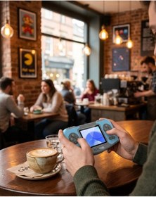 Resim Taşınabilir Game Console Dahili Oyunlu Tv Bağlantılı Şarjlı Retro Oyun Konsolu 