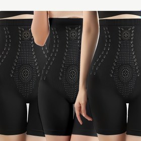 Resim Kadınlar için 3'lü Yüksek Bel Karın Kontrollü Şekillendirici Şort Seti - Büyük Beden, Kalça Kaldırıcı & İnceltici, Naylon Karışımı 