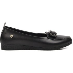 Resim Siyah Hafif İnce Taban Kadın Babet Pc-53020 Z Siyah 