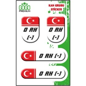 Resim Kan Grubu I 0 Rh(-) Beyaz Dörtlü Damla Etiket 