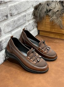 Resim Deritarz Ortopedik Taşlı Rahat Yumuşak Lioss Kadın Anne Ayakkabısı Taba 