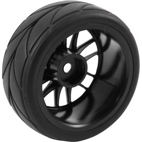 Resim Soulader 1/10 Ölçekli Rc Yarış Arabası Lastik Ve Jant Seti - Hsp, Hpı 9068-6081 Model Uyumlu, Yol Tekerlekleri İçin Dayanıklı Rc Araba Parçası Siyah 