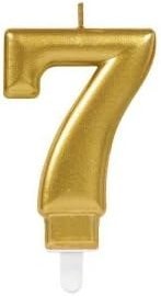Resim BulutRetail 7 Rakamı Mum Gold Renk 