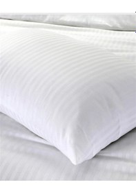 Resim Çizgili Saten Beyaz 2 Adet 50x70 Yastık Kılıfı 