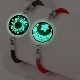 Resim 2'li Takım Moda Çift Güneş, Ay ve Yıldız Erkek Arkadaş-Kız Arkadaş Hediye Kutusu, İyi Arkadaş Kombinasyon Işıltılı Bileklik Seti, Paslanmaz Çelik Terlemeye Dayanıklı ve Solmayan, Kadınlar İçin Uygun 