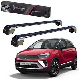 Resim Opel Crossland 2020-2024 Carrier Siyah Kilitli Ara Atkı Cross Bar Taşıyıcı Tavan Barı 