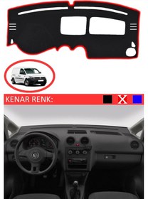 Resim Torpido Koruma Halısı Siyah Kenar Renk Kırmızı Volkswagen Caddy 2004+ İle Uyumlu 