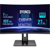Resim Warp WRP27-165-B 27" 1 MS 165 Hz Rgb 1000R Curved Freesync + G-Sync Fhd Oyuncu Monitörü 