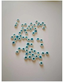 Resim Beyaz Nazar Boncuğu Akrilik 25 Adet 5mm 