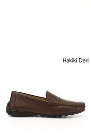 Resim Gönderi(r) Erkek Kahverengi Rok Hakiki Deri Loafer Ayakkabı 
