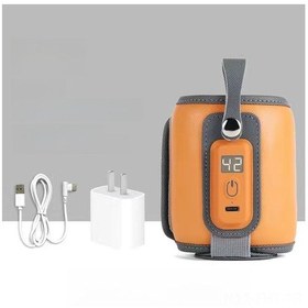 Resim Hangfox Bebek Biberon Isıtıcı Kılıfı - Çoklu Sıcaklık Ayarı, Evrensel Uyumlu, Taşınabilir Usb Isıtma Cihazı Amber Turuncu + Şarj Aleti 