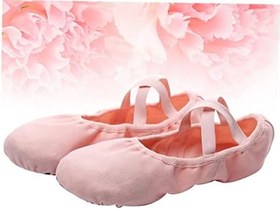 Resim Yetişkinler Için Elastik Bant Dans Jimnastik Yoga Ayakkabıları Bale Terliği Rahat Uyum Tabansız Beden 39 