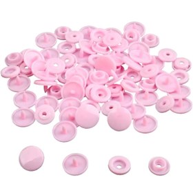 Resim SeraSelin 100 Adet Plastik Çıtçıt Açık Pembe Çıtçıt T5=12,4 mm DİKİŞSİZ Kolay Takılır Açık Pembe Çıt Çıt Seti 