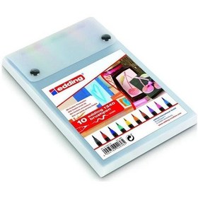 Resim Edding 1340 Brushpen Fırça Uçlu Marker Kalem Set 10 Renk Pp Kutu 