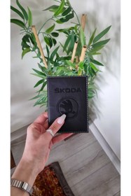 Resim EFE DERİ Skoda Deri Dikişli Araç Ruhsat Kılıfı Kabı Ruhsatlık Araba Ruhsat Koruyucu 