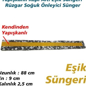 Resim Etraders Yapışkanlı Kapı Altı Eşik Süngeri 88 cm Rüzgar Soğuk Önleyici Özellikli Sünger 