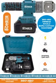 Resim BÖHRER Alman Pro Pprc Max 320 Derece Mavi? Komple Uç Aparatlari Dahi?l Plasti?k Boru Kaynak Maki?nesi? 