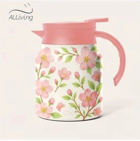 Resim Willowhaven Pembe Şeftali Çiçekli 33oz Paslanmaz Çelik Vakumlu Termos Kahve Bardağı Sızdırmaz 