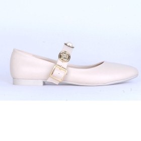 Resim Moda Ayakkabı 174 Cilt Kadın Rahat Günlük Babet Ayakkabı Krem 