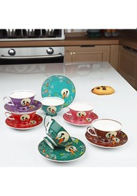 Resim Kosova Kahve Takımı Bird Renkli Kuşlu Fnc-33 Çok Renkli 