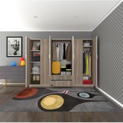 Resim Kenzlife gardırop 6 kapılı çekmeceli begonvil240 crd kapaklı gardolap dolap 