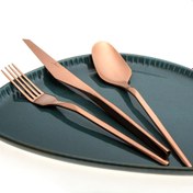 Resim Jumbo 5100 Quartz Titanyum Bronz 84 Parça 12 Kişilik Çatal Kaşık Bıçak Seti 