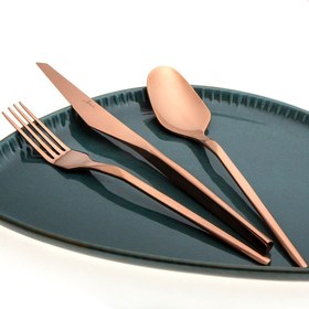 Resim Jumbo 5100 Quartz Titanyum Bronz 84 Parça 12 Kişilik Çatal Kaşık Bıçak Seti 