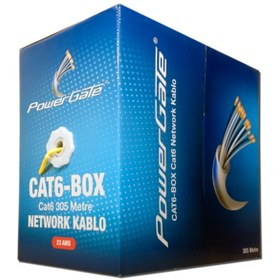 Resim Powergate Cat6-box-yl 23awg 0,57mm Utp Cat6 Kablo 305m Sarı 