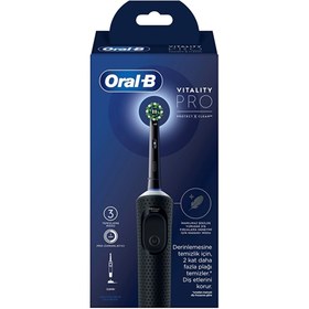 Resim Oral-B Vitality Pro Şarjlı Diş Fırçası Siyah Protect X Clean - Gratis 