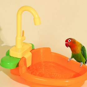 Resim Papağan Eğlence Banyo Küveti, Kuş Oyuncak, Kuş Banyosu için 2 Adet AA Pil Gerekir, Dahil Değildir 