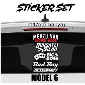 Resim Oto Cam Yazı Sticker Çeşitleri - Full Set Çoklu Çıkartma 