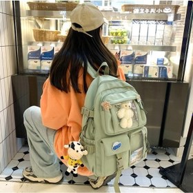 Resim Dancemonkey With Su Sırt Sırt Paketi Okul Öğrenci Naylon Mavi Kızlar Kitap Kawaii Kadın İçin Geçirmez Çok Cep Çantası Çantaları Accessories Ri Mavi 