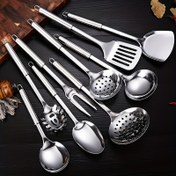 Resim 9 adet Paslanmaz Çelik Mutfak Gereç Seti - Paslanmaz, Ergonomik Pişirme ve Servis Araçları - Ev, Restoran, Otel, Catering için Mükemmel - Tatil için İdeal Hediye 