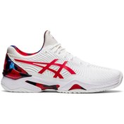 Resim Asics Erkek Beyaz Kırmızı Tenis Ayakkabısı 1041A202-110 Asics