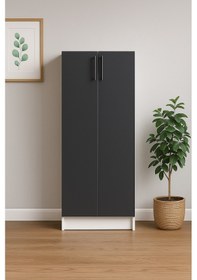 Resim 2 Kapaklı Elbise Dolabı 180 70 50 Cm Antrasit 