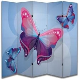 Resim Kelebek Temalı Özel Tasarım Paravan Room Divider PRV1270, 180 x 180 