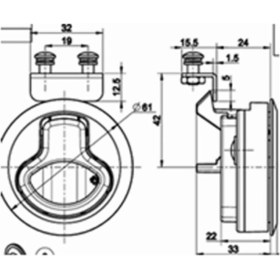 Resim Sensation Karavan Tekne Gömme Kulp 61 mm Plastik (Çek-Bırak) 