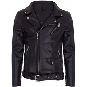 Resim Oliggopol Erkek Slim Fit İç Cepli Kapşonlu Deri Mont Ceket Siyah 