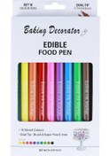 Resim Yunboo Ev Fırında Kullanıma Uygun İki Uçlu Yiyecek Renk Kalemi - 0.7mm Uç Ve Fırça, 10 Renkli Kutulu, Kolay Kullanım 