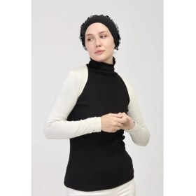Resim Manolyaşal Uzun Kollu Kurtarıcı Terletmeyen Tesettür Bolero - Krem 