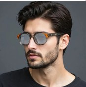 Resim Elmpaly Moda Steampunk Gözlük Polygon Pc Cp Metal Çerçeve Mavi Çay Renk Hediye Rc005 12+ 