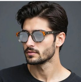 Resim Elmpaly Moda Steampunk Gözlük Polygon Pc Cp Metal Çerçeve Mavi Çay Renk Hediye Rc005 12+ 