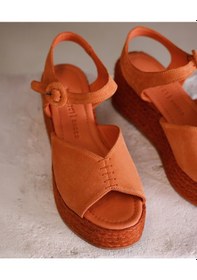 Resim Yargıcı Platform Taban Deri Espadril 25ykay4030x 582 Turuncu 