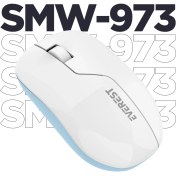 Resim Everest SMW-973 USB Beyaz/mavi 2.4ghz Kablosuz Mouse 