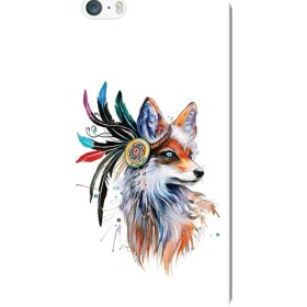Resim Hesaplı Dünya Apple iPhone 5/5S Kılıf Süslü Tilki Ruhu Baskılı Esnek TPU Silikon 